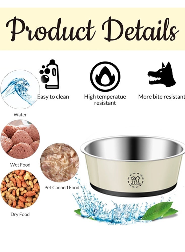 Malaksky Pet Supply Stainless Steel Dog & Cat Food Bowl - Heavy Duty - Stainless Steel, Double Wall Insulated, Non-Slip Elevated Bowl for Medium Small Breed Cat &Dogs, Anti Rust Dishwasher Safe - Image 5